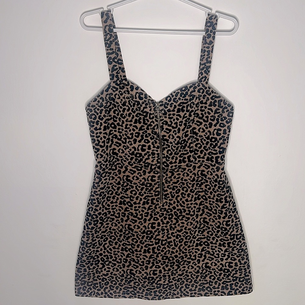 Wild Fable Cheetah Women Jumper Mini Zip Dress | Size M